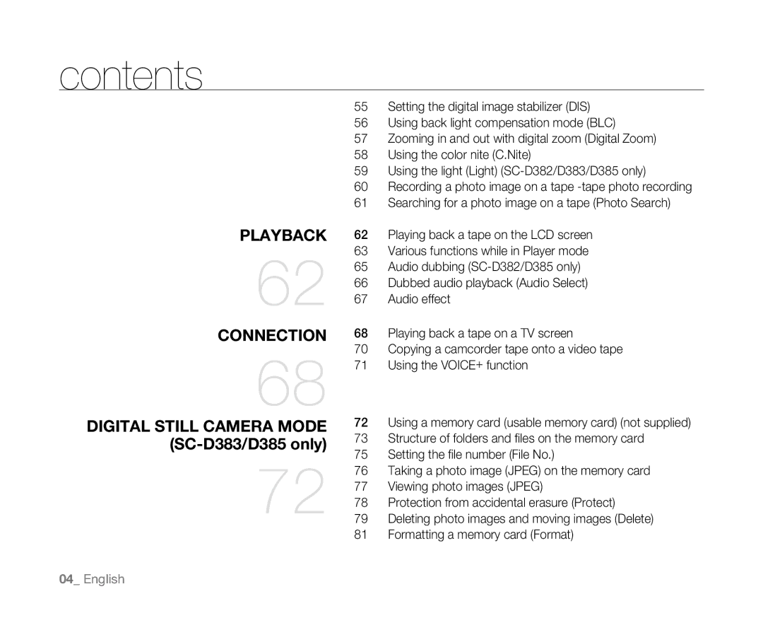 Samsung SC-D381 user manual Playback 