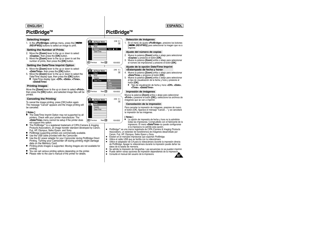 Samsung D965 manual Selecting Images, Setting the Number of Prints, Setting the Date/Time Imprint Option, Printing Images 