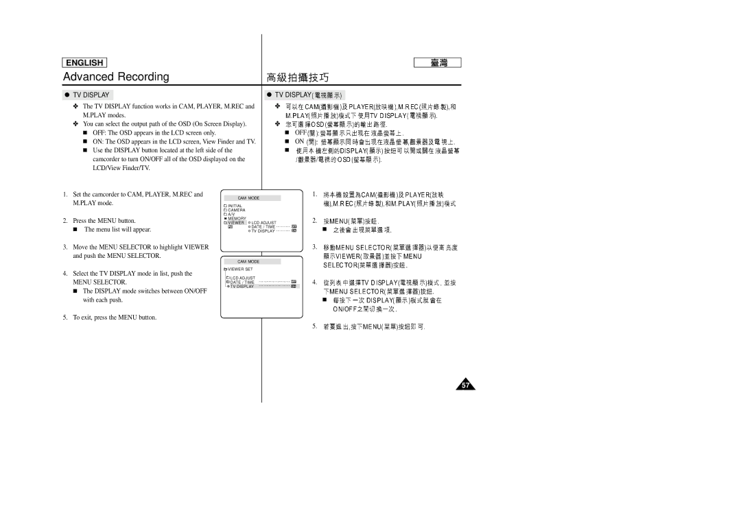 Samsung SC-D99 manual TV Display, Off 