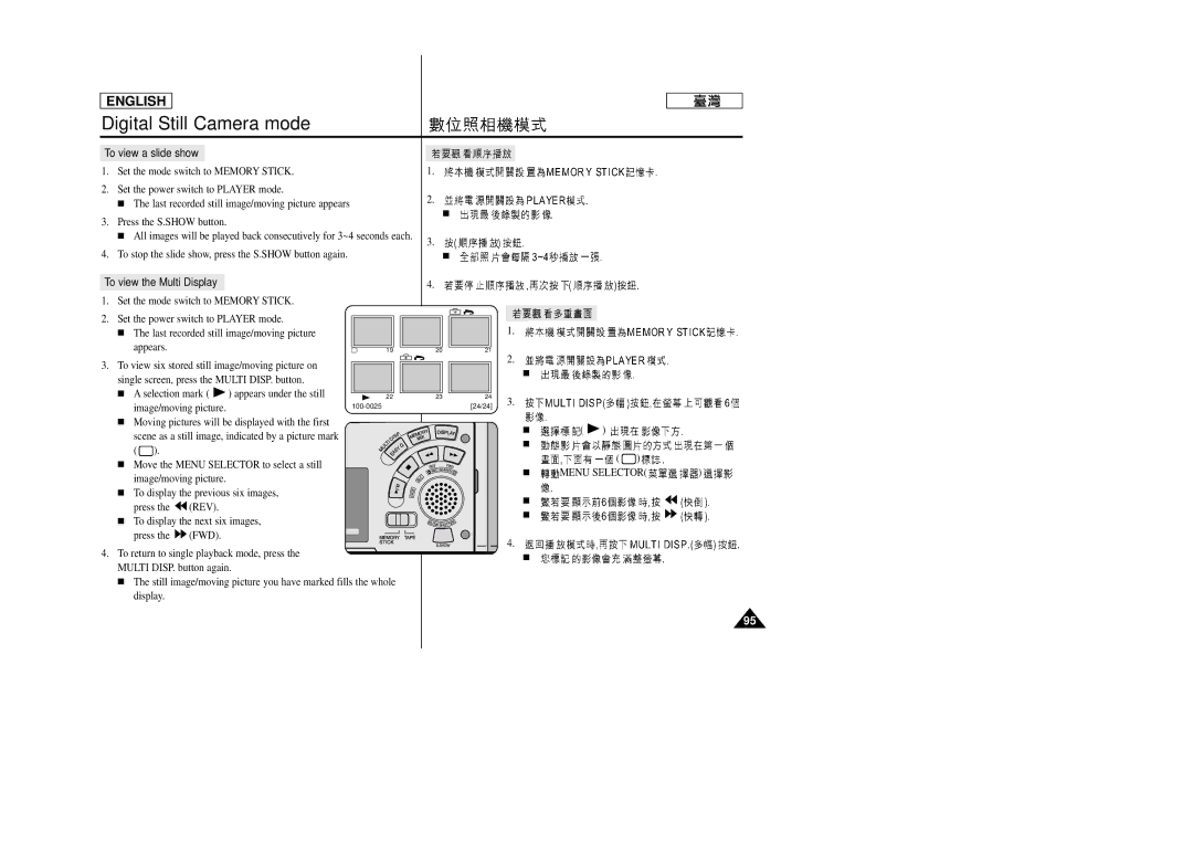 Samsung SC-D99 manual To view a slide show 