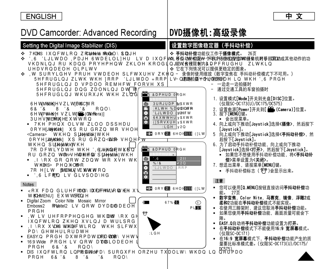 Samsung SC-DC175, SC-DC173U manual Digital Zoom, Color Nite, Mosaic, Mirror 