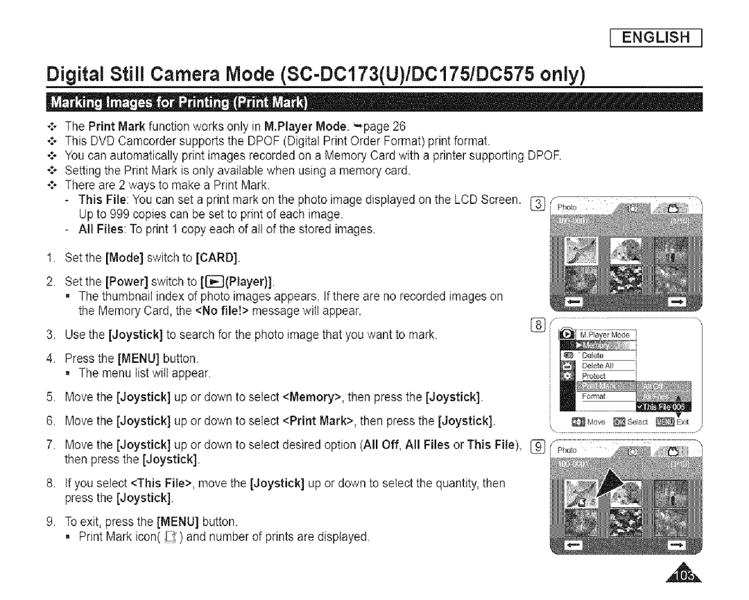 Samsung SC-DCl 73(U) manual Photo 