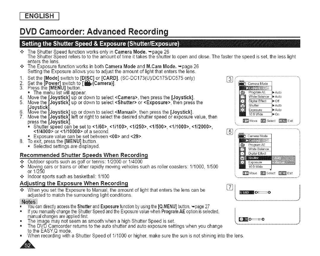 Samsung SC-DCl 73(U) manual Joystickf 