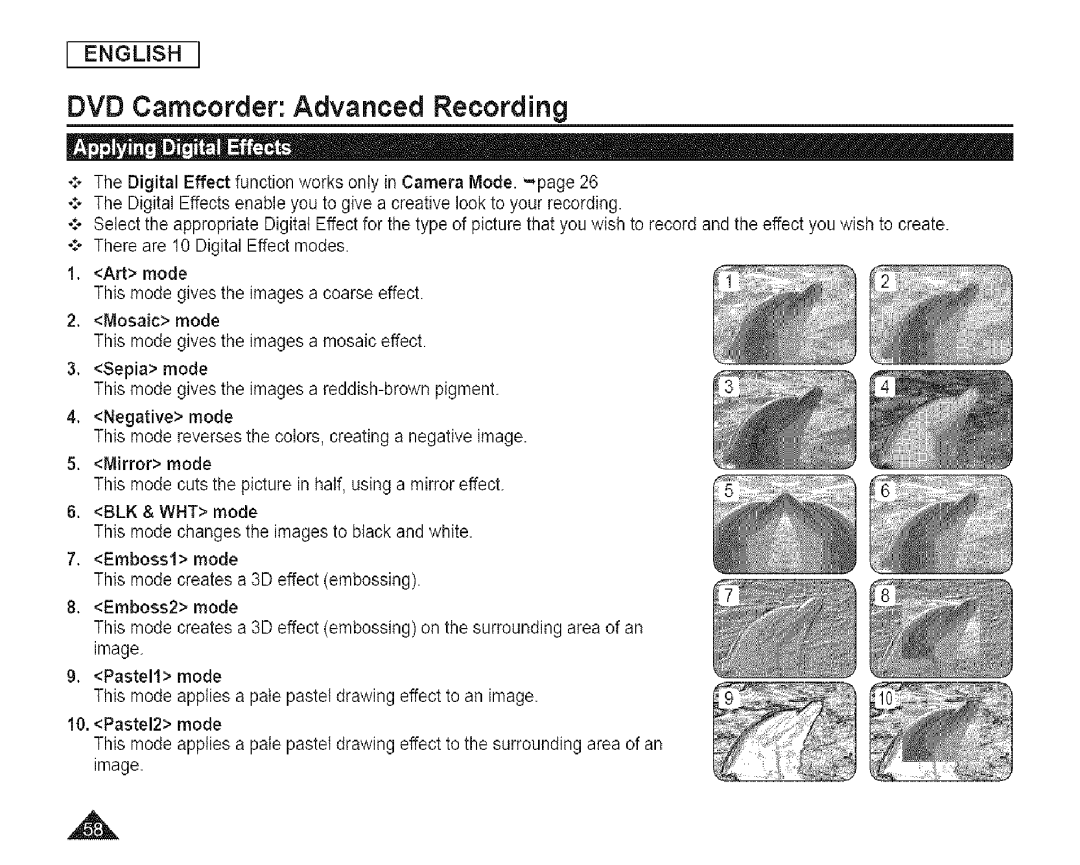 Samsung SC-DCl 73(U) manual DVD Camcorder Advanced Recording 