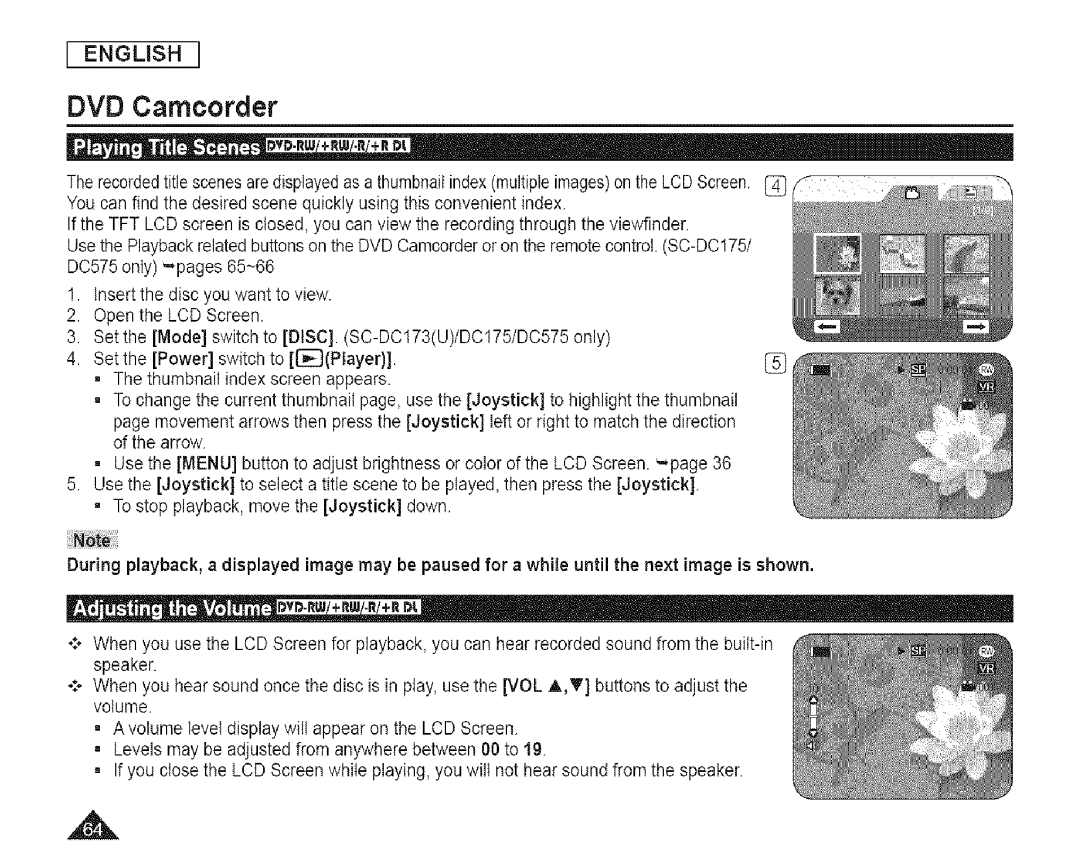 Samsung SC-DCl 73(U) manual DVD Camcorder 