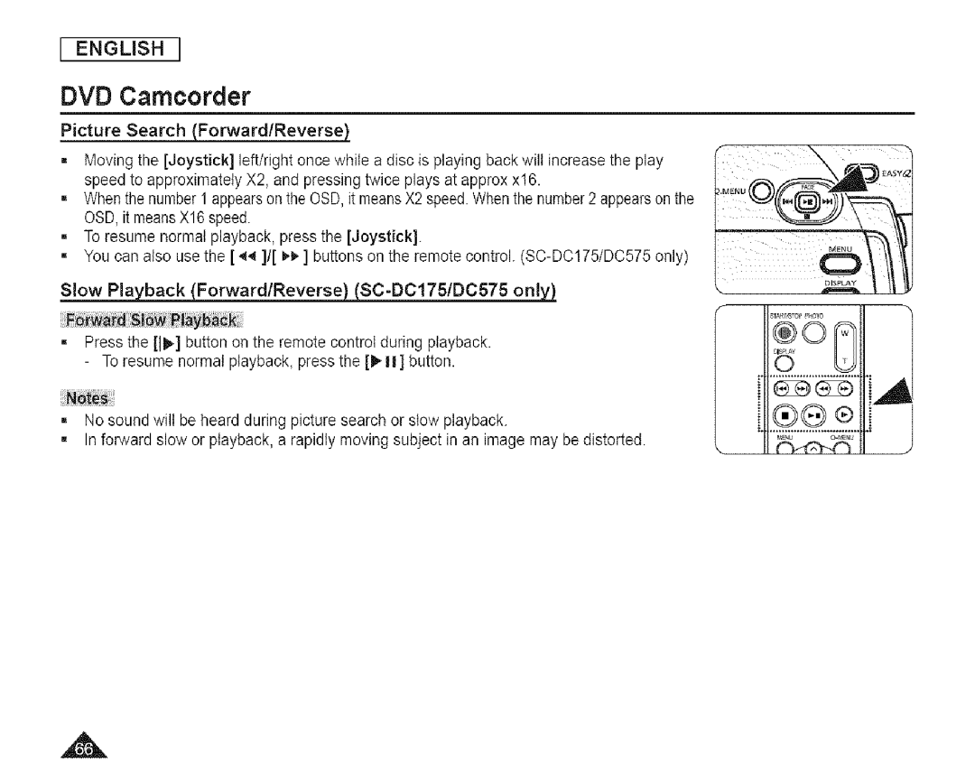 Samsung SC-DCl 73(U) manual SC-DC175/DC575 