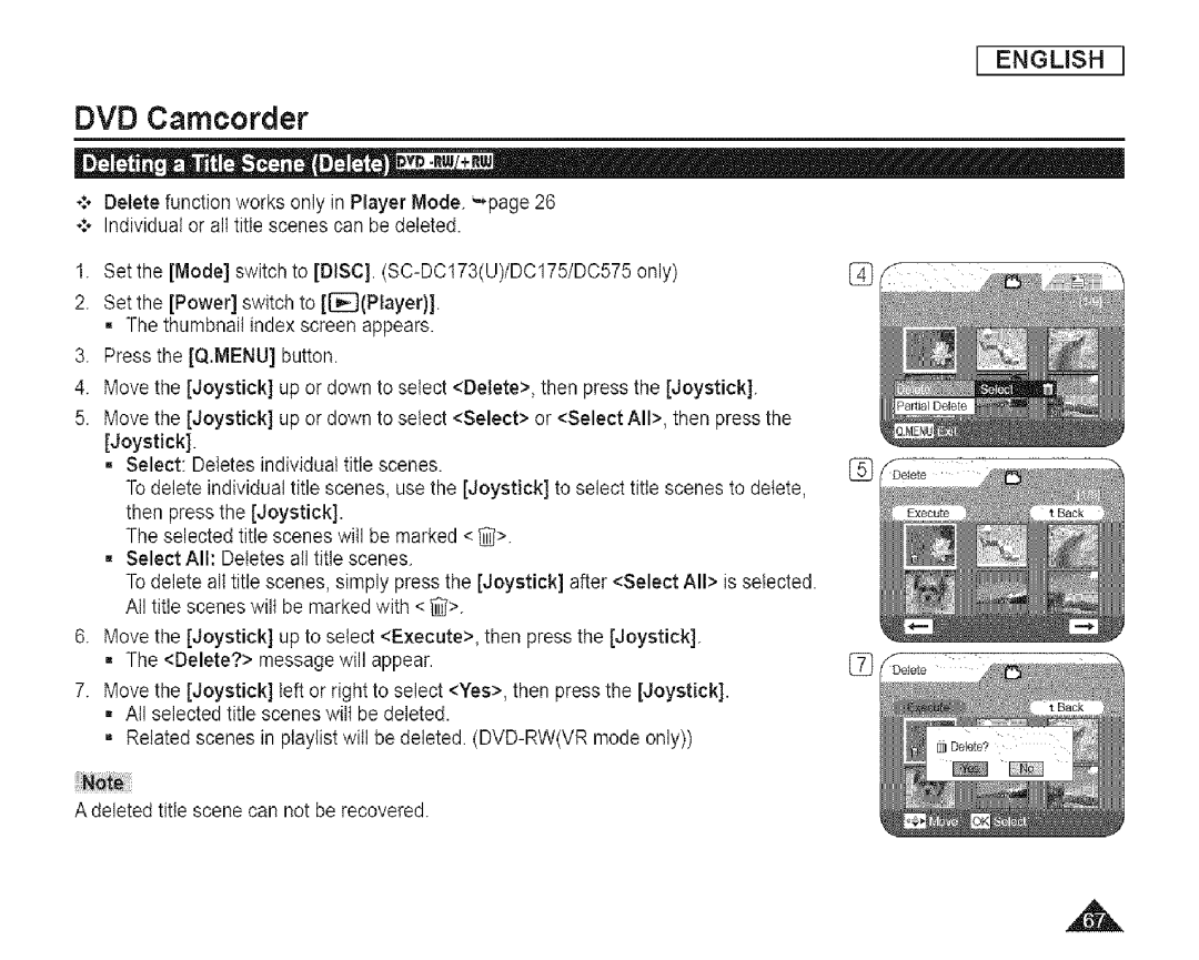 Samsung SC-DCl 73(U) manual DVD Camcorder 