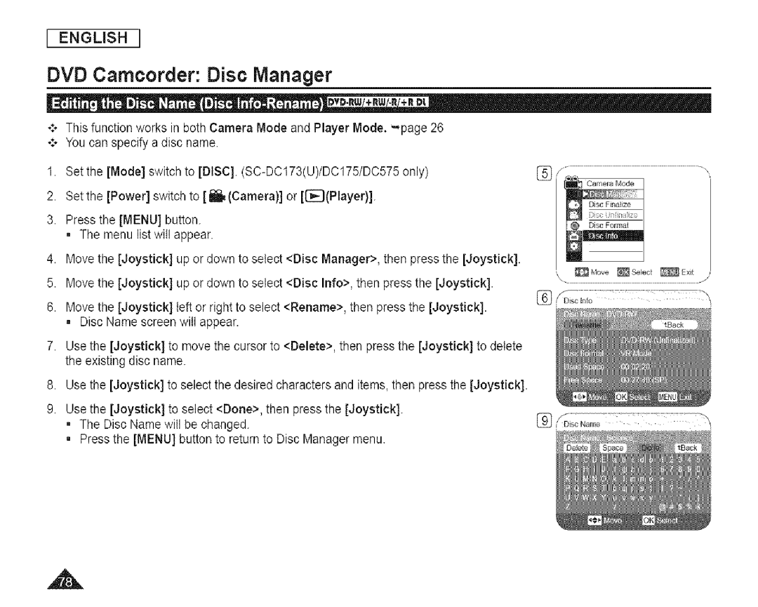 Samsung SC-DCl 73(U) manual English 