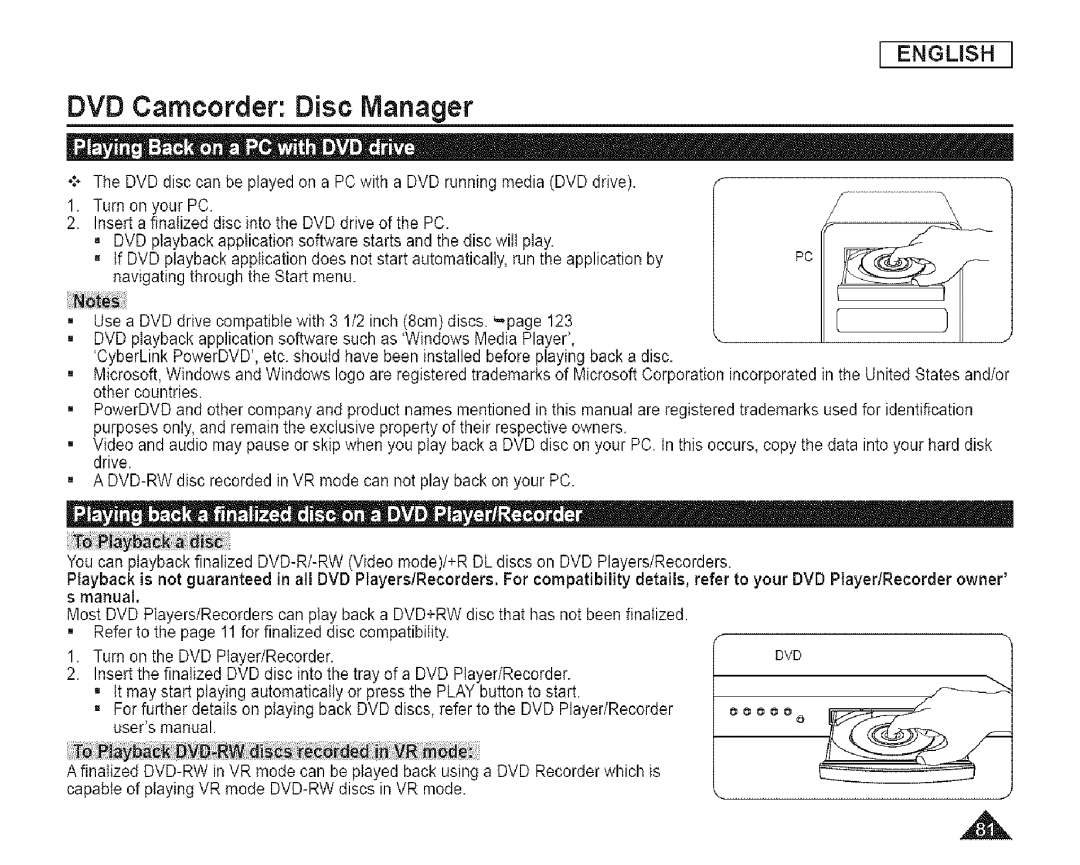 Samsung SC-DCl 73(U) manual Dvd 