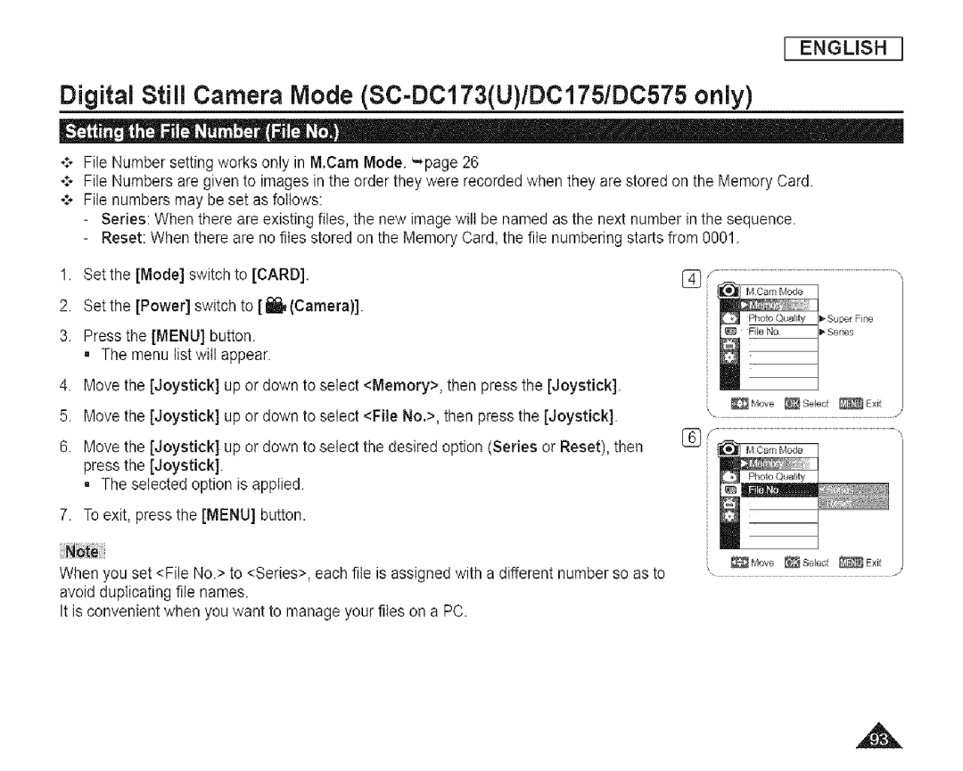 Samsung SC-DCl 73(U) manual Jove Select Exit 