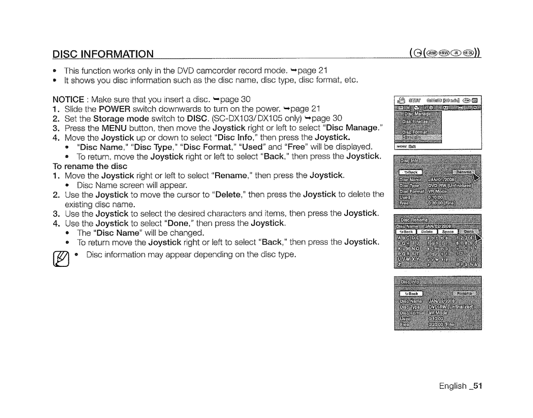 Samsung SC-DXIO3 manual Disc in Formation 