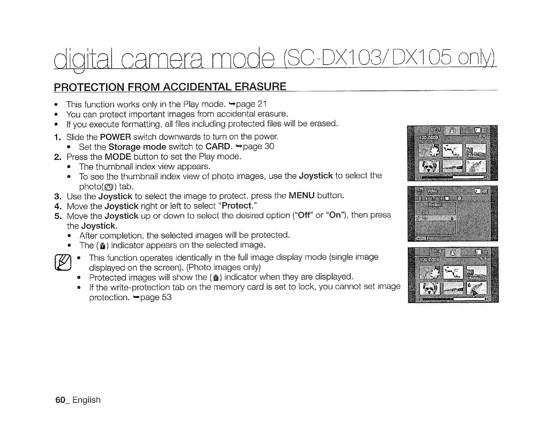 Samsung SC-DXIO3 manual Protection from Accidental Erasure 