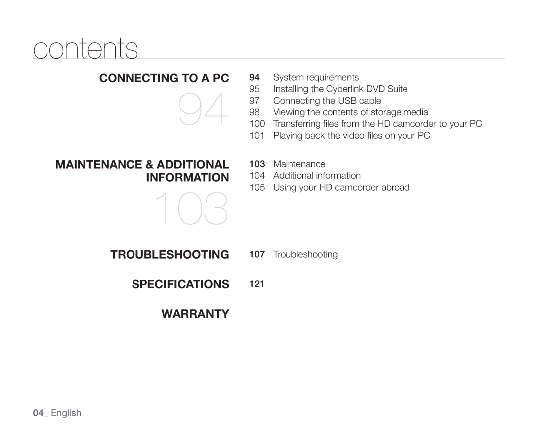 Samsung SC-HMX20C user manual 103 