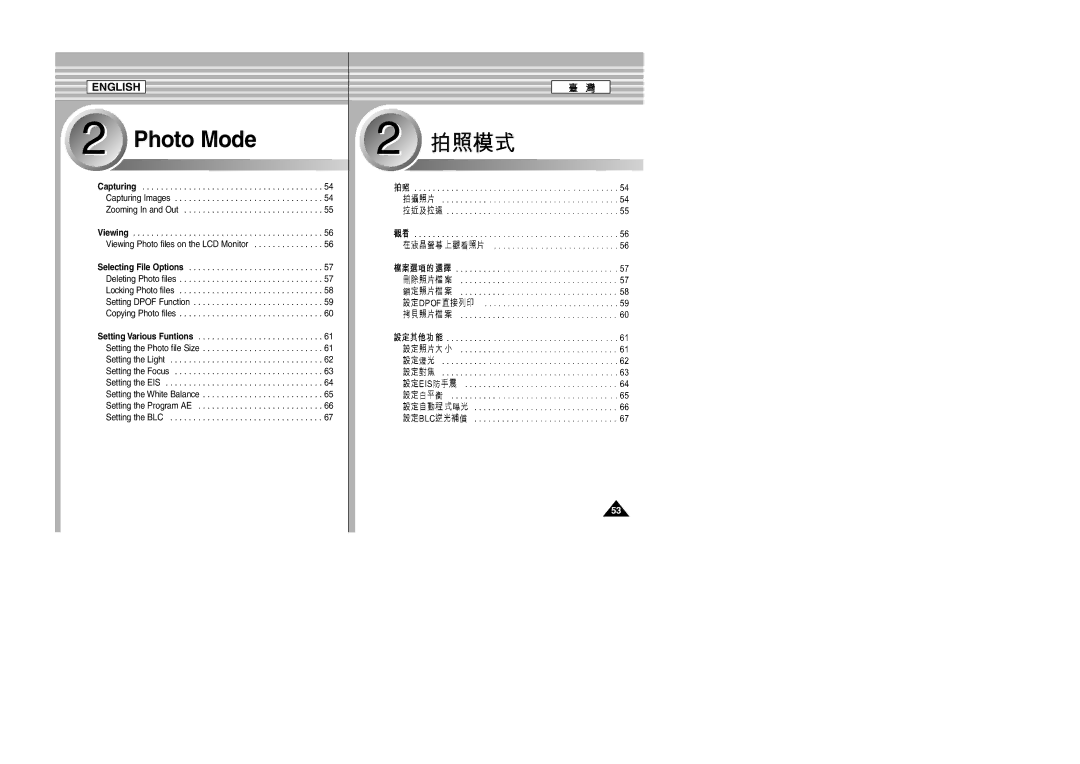 Samsung SC-M105S manual Photo Mode 