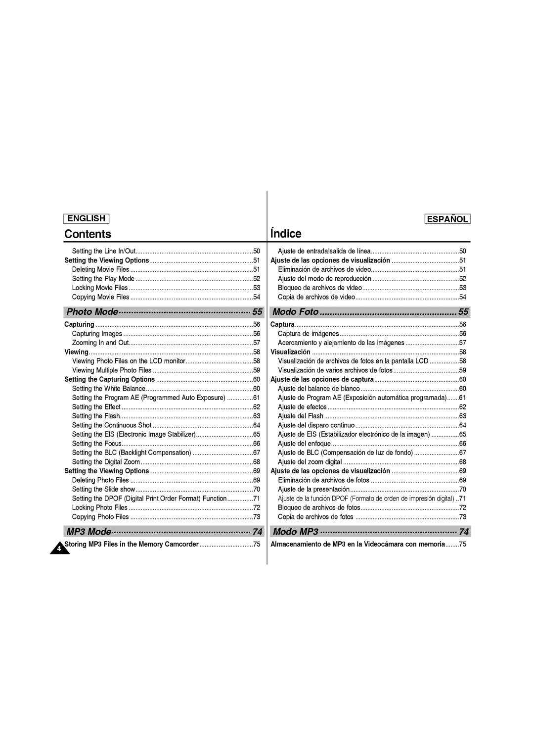 Samsung SC-MM10S manual Visualización de archivos de fotos en la pantalla LCD, Ajuste de las opciones de visualización 