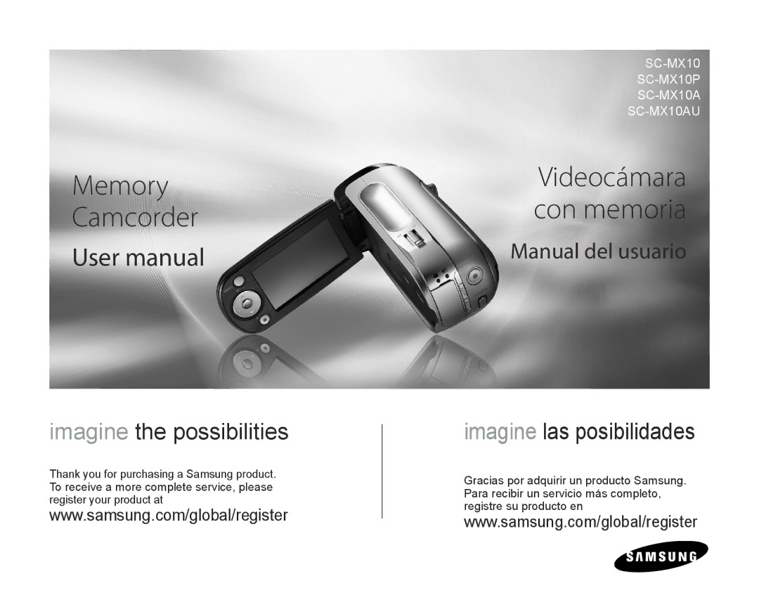 Samsung SC-MX10AU user manual Memory Camcorder, Spanish 