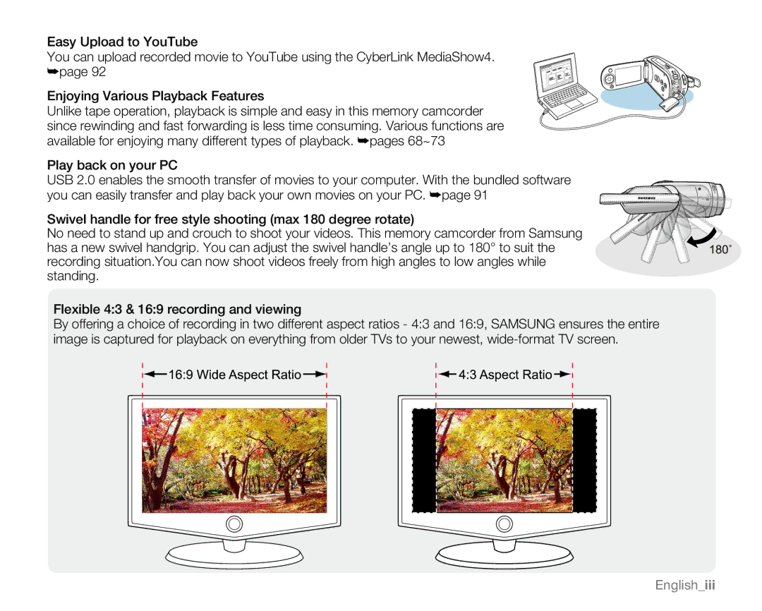 Samsung SC-MX20H, SC-MX20ER, SC-MX20EL, SC-MX20B, SC-MX20CH, sc-mx20r, SC-MX20L user manual Englishiii 