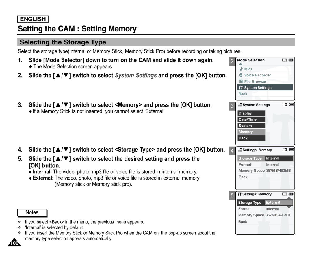 Samsung SC-X105L/X110L manual 100 