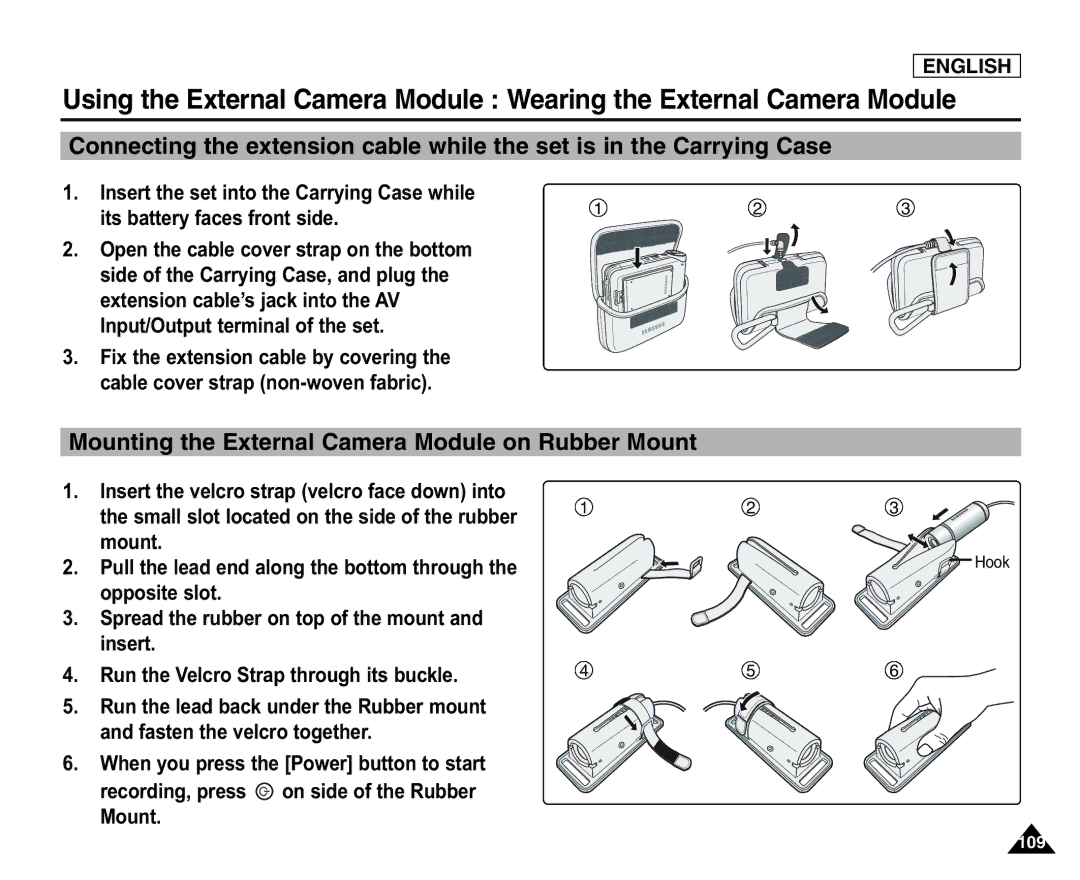 Samsung SC-X105L/X110L manual 1Mounting the External Camera Module on Rubber Mount 