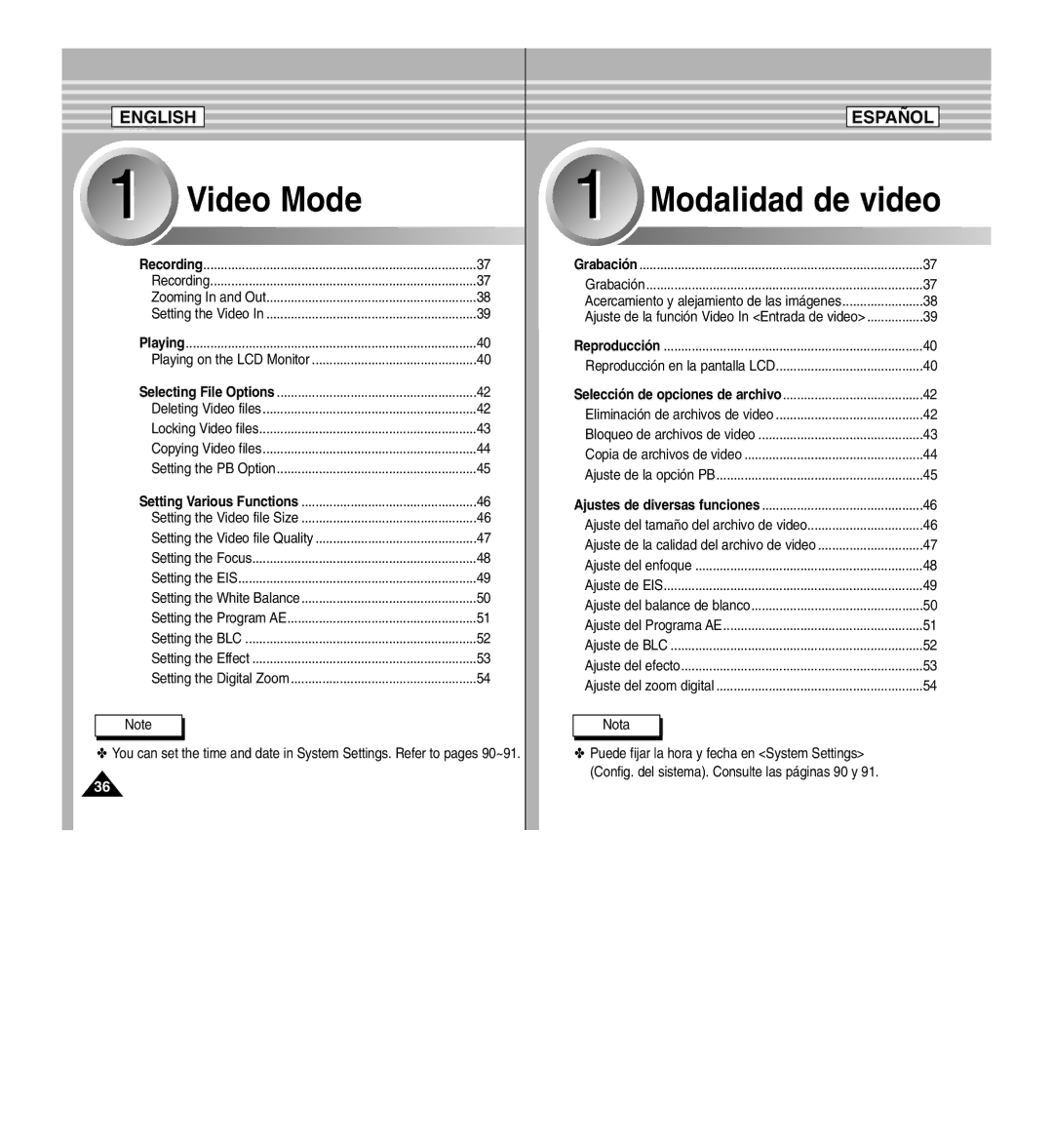 Samsung SC-X110L manual Video Mode 