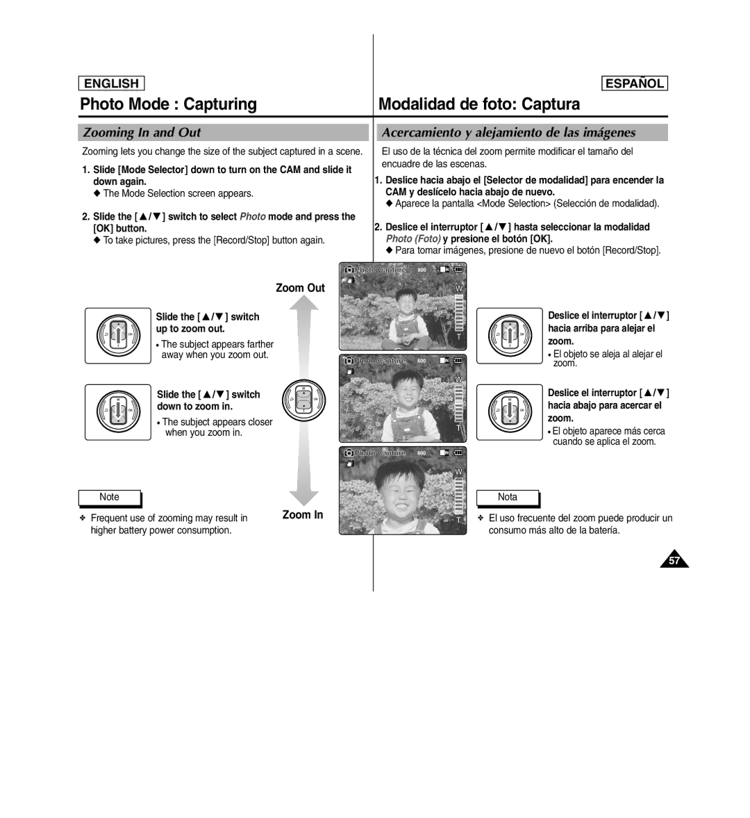 Samsung SC-X110L manual Zoom 