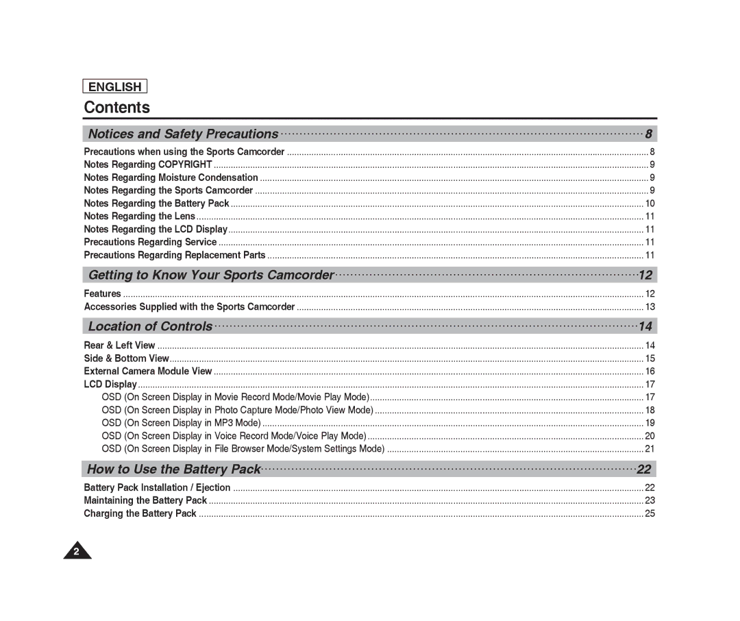 Samsung SC-X220L, SC-X205L manual Contents 