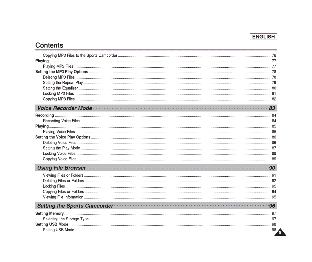 Samsung SC-X205L, SC-X220L manual Setting the Sports Camcorder 