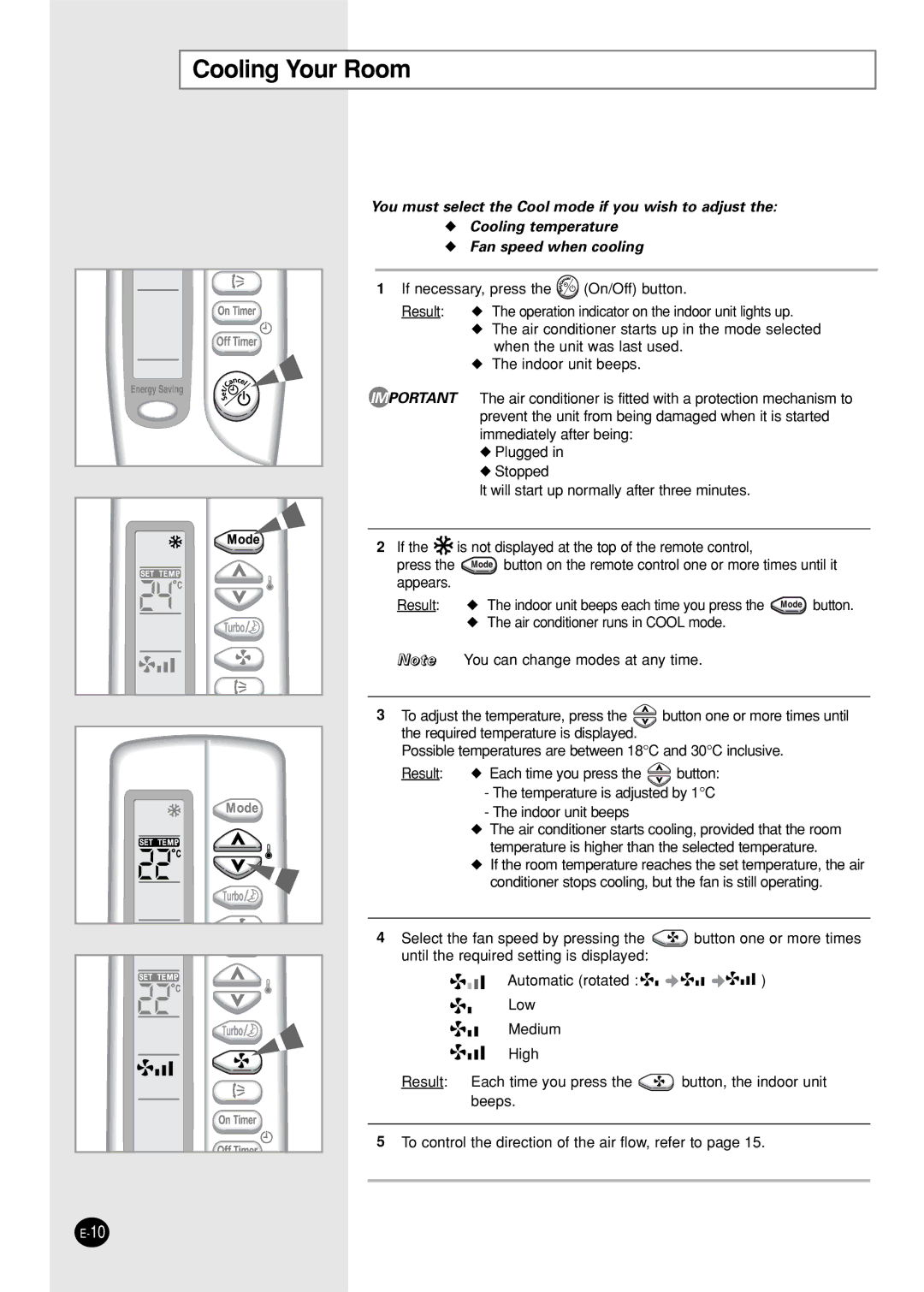 Samsung SC05ZZ8X/SER, SC05ZZ8/SER manual Cooling Your Room 