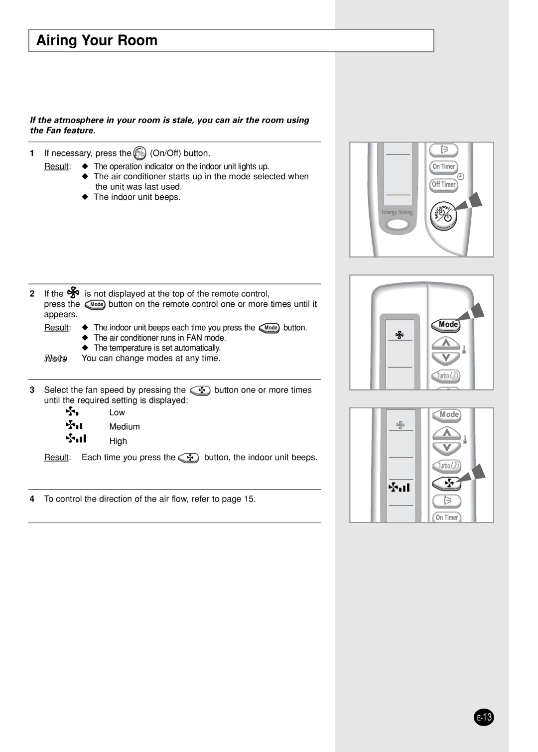 Samsung SC05ZZ8/SER, SC05ZZ8X/SER manual Airing Your Room 