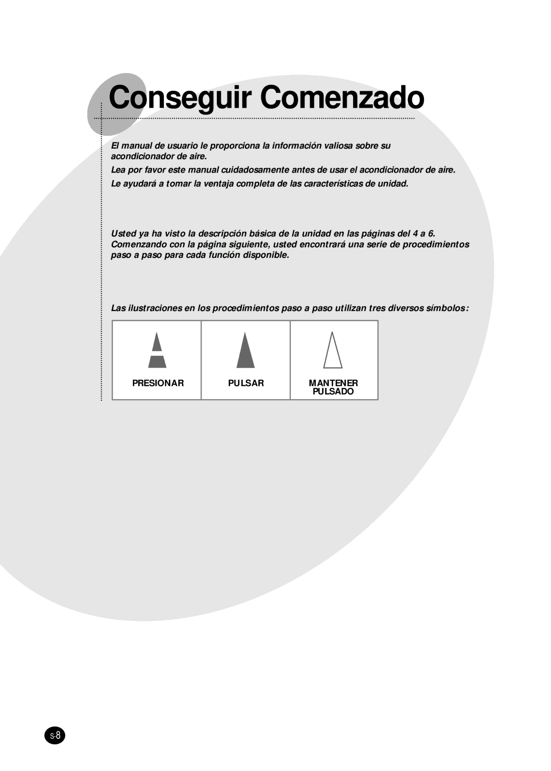 Samsung SC18AW6 manual Conseguir Comenzado 