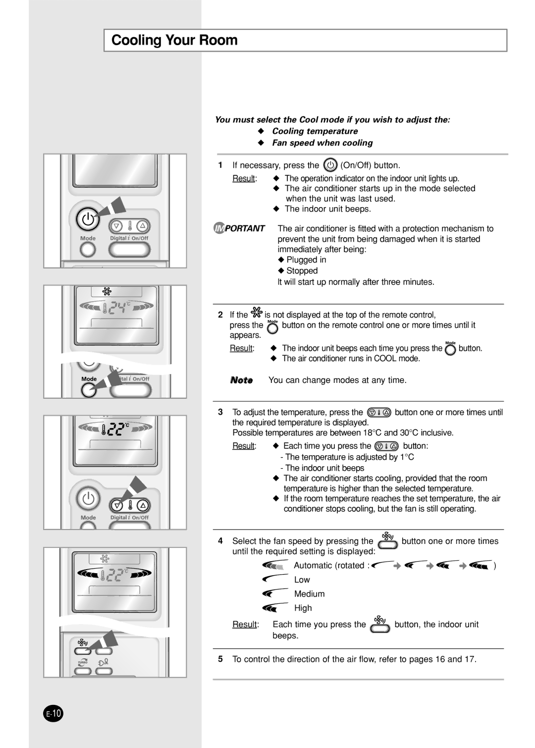 Samsung SC24AP6X, SC12APG manual Cooling Your Room 