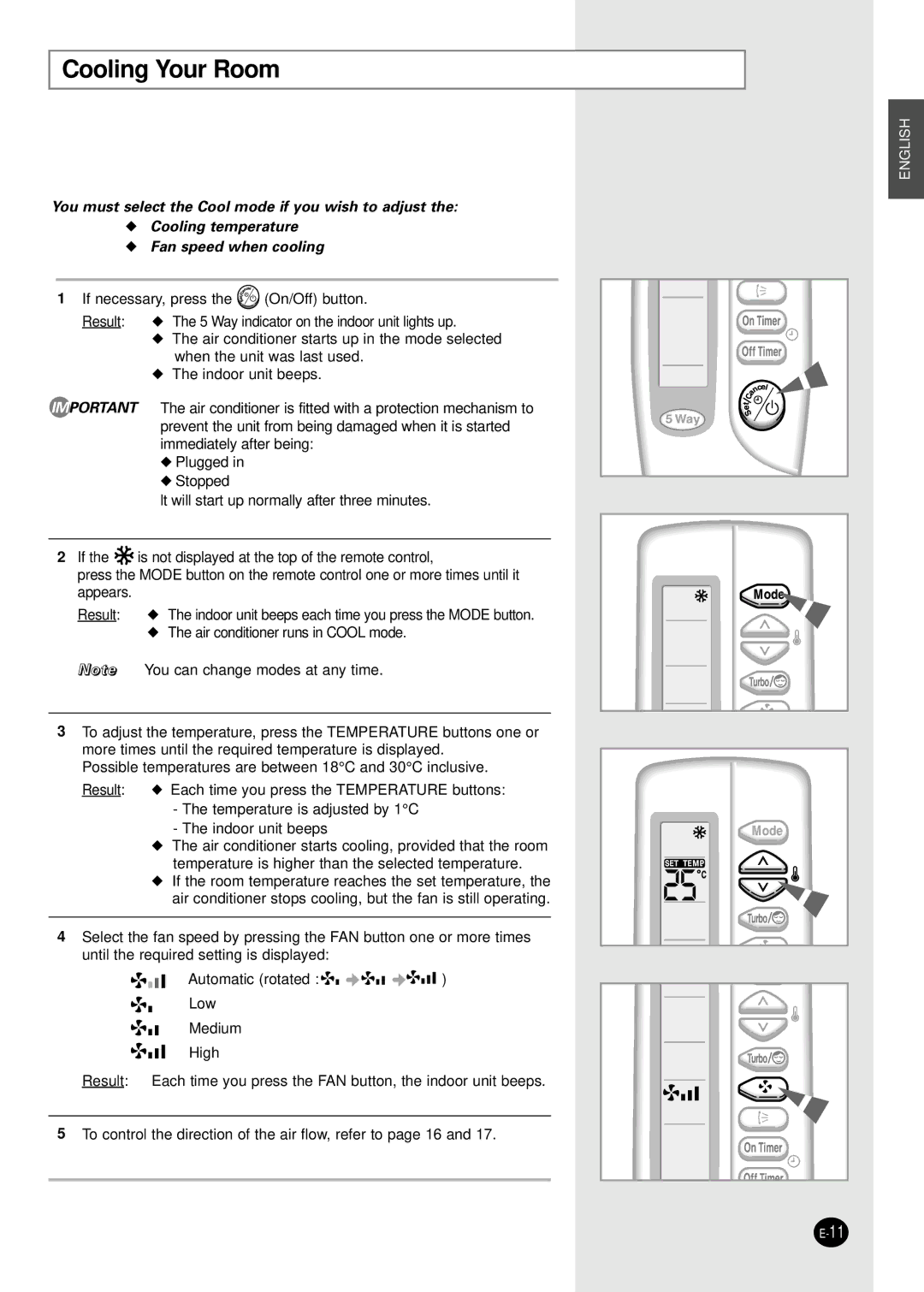 Samsung SC24TA6D manual Cooling Your Room 