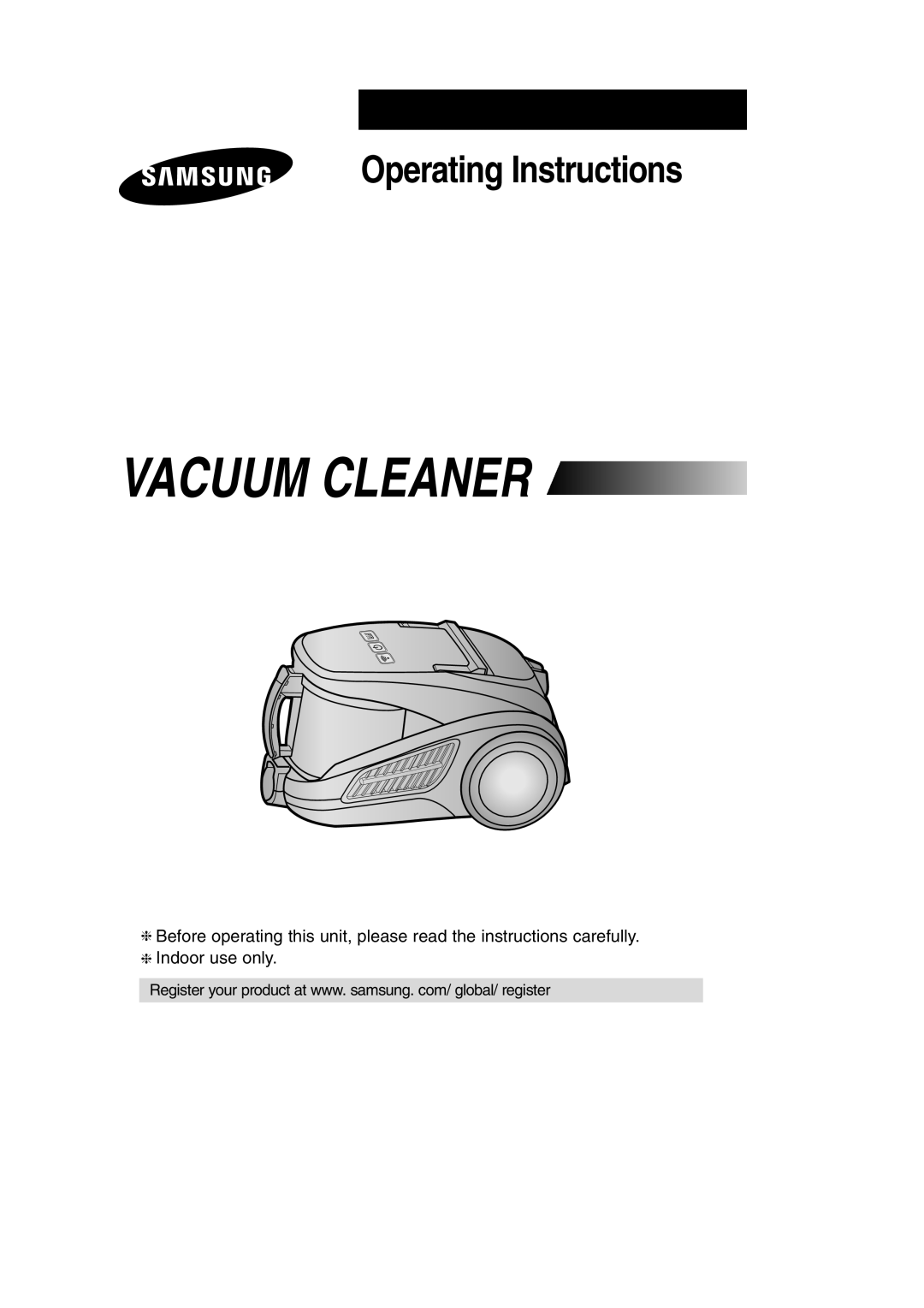 Samsung DJ68-00369L, SC9190 operating instructions Vacuum Cleaner 