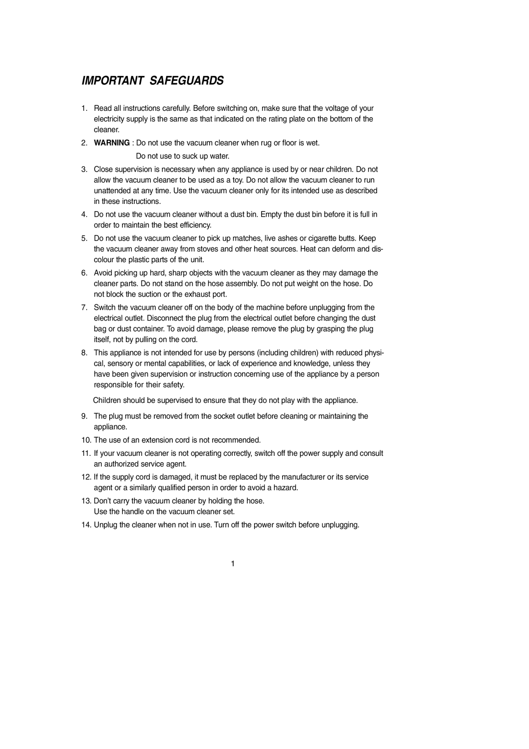 Samsung SC9580, DJ68-00368Q manual Important Safeguards 