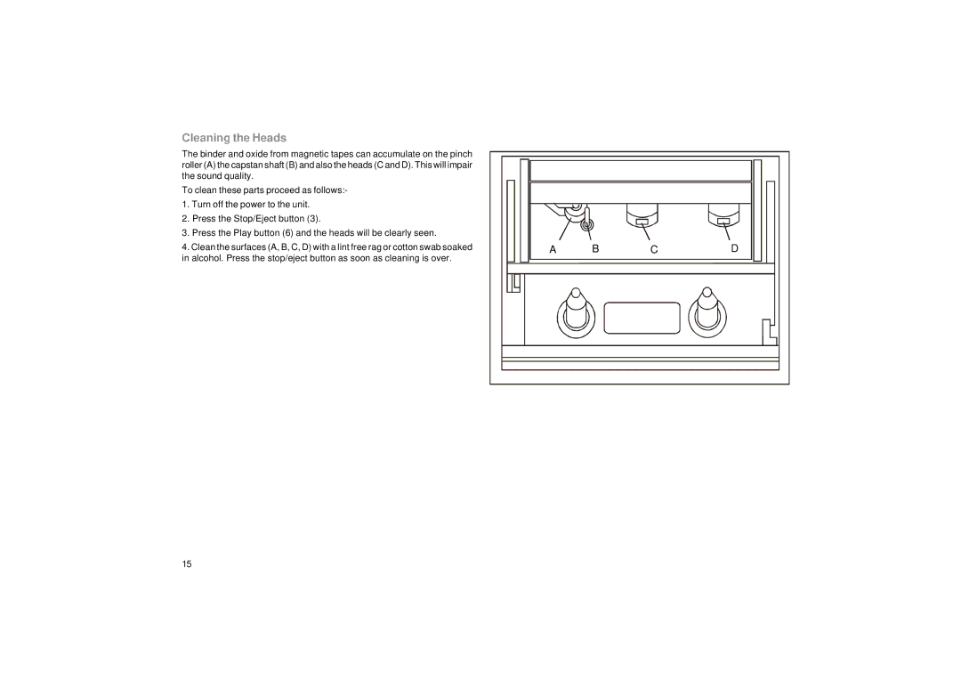 Samsung SC9908 manual Cleaning the Heads 