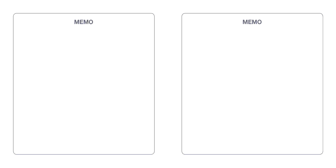 Samsung SCB-3020, SCB-2020 user manual Memo 