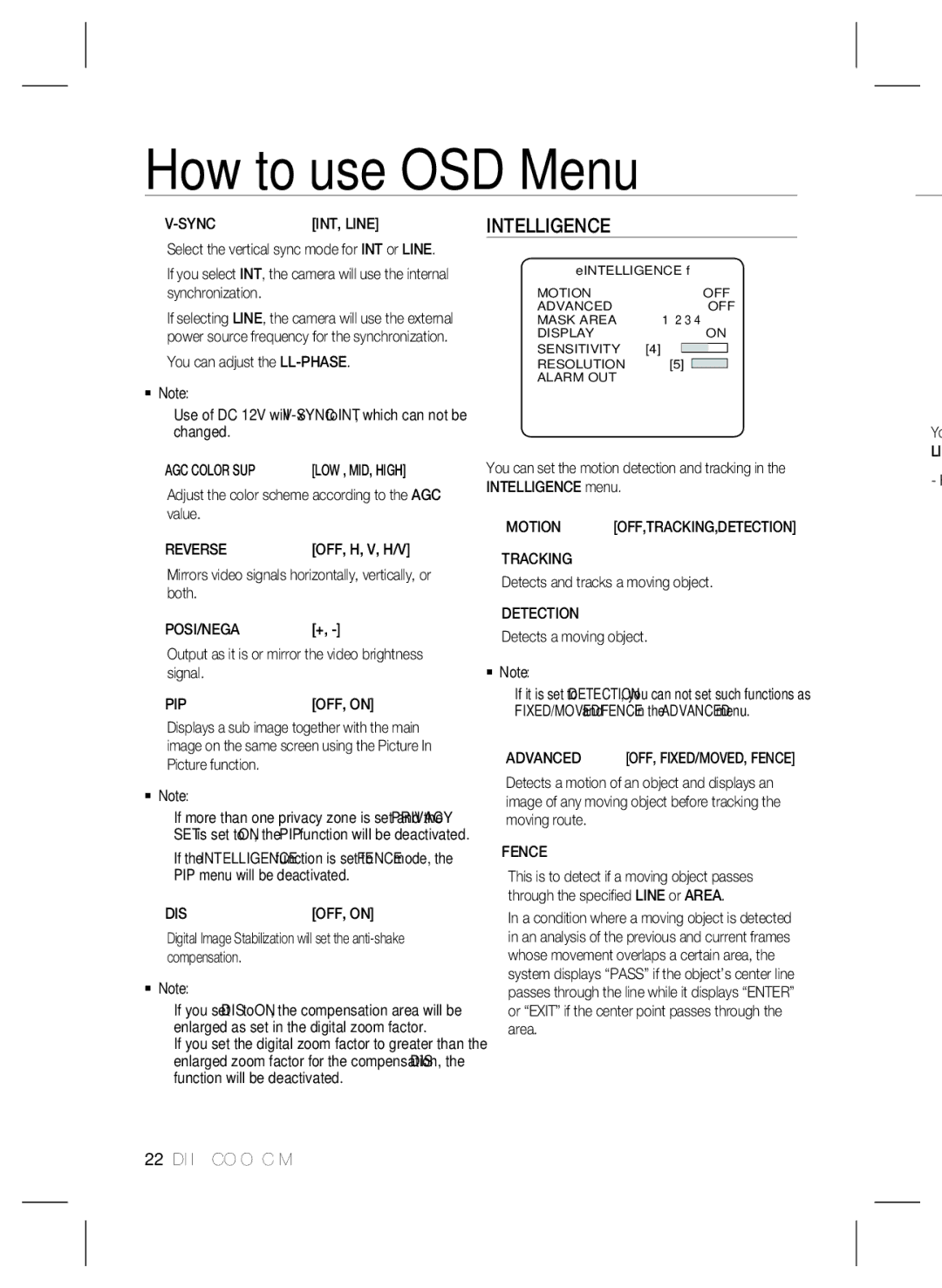 Samsung SCB-4000(P) user manual Intelligence 