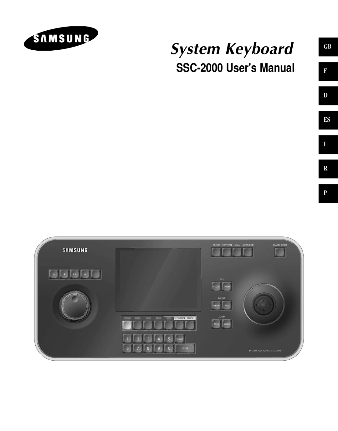 Samsung SCC-100BP, SCC-101BP/TRK manual System Keyboard 