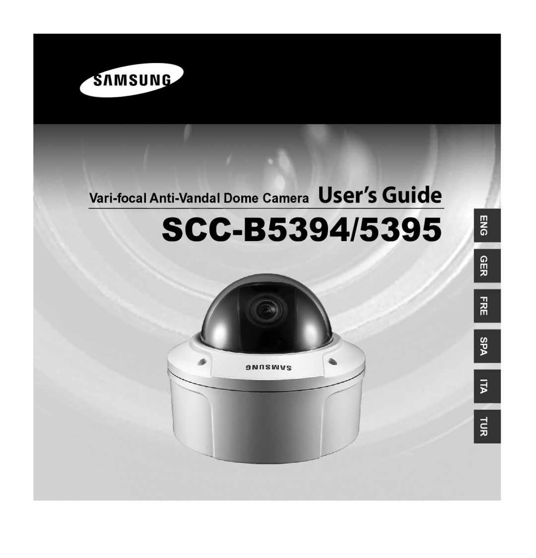 Samsung SCC-5395 manual SCC-B5394/5395, Vari-focal Anti-Vandal Dome Camera User’s Guide 