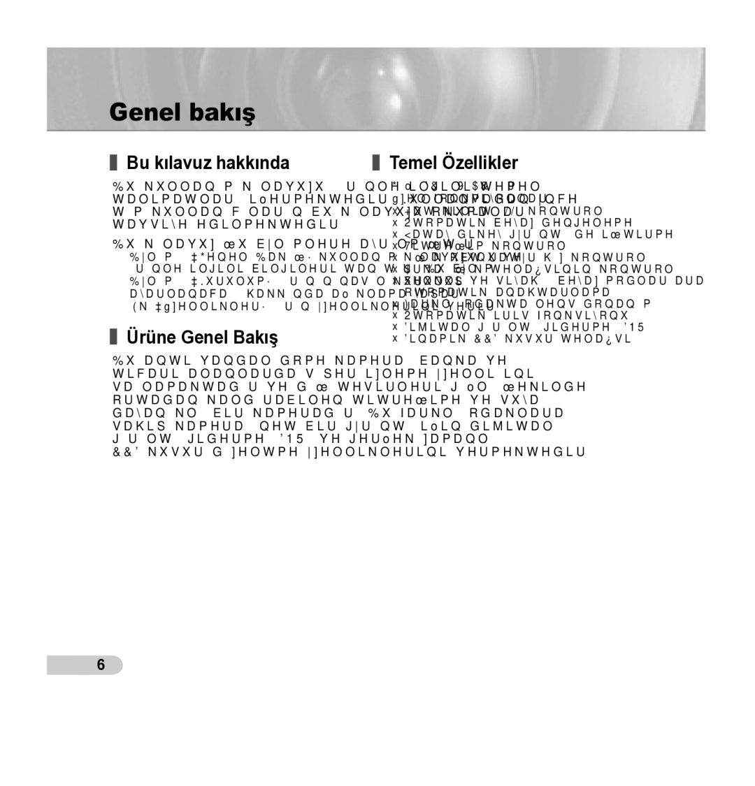 Samsung SCC-5395 manual Genel bakış, Bu kılavuz hakkında, Ürüne Genel Bakış, Temel Özellikler 