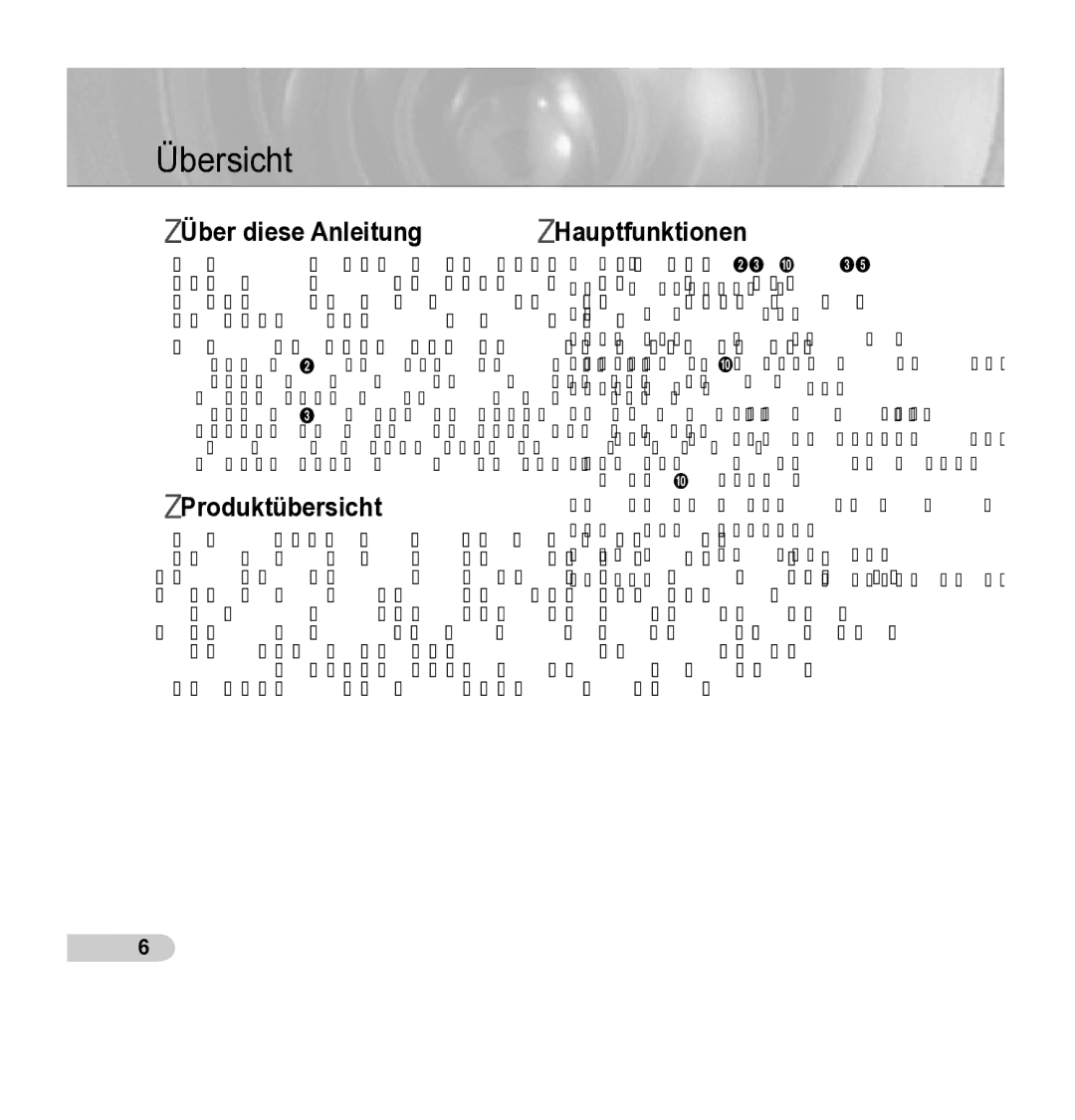 Samsung SCC-5395 manual Übersicht, Über diese Anleitung, Produktübersicht, Hauptfunktionen 