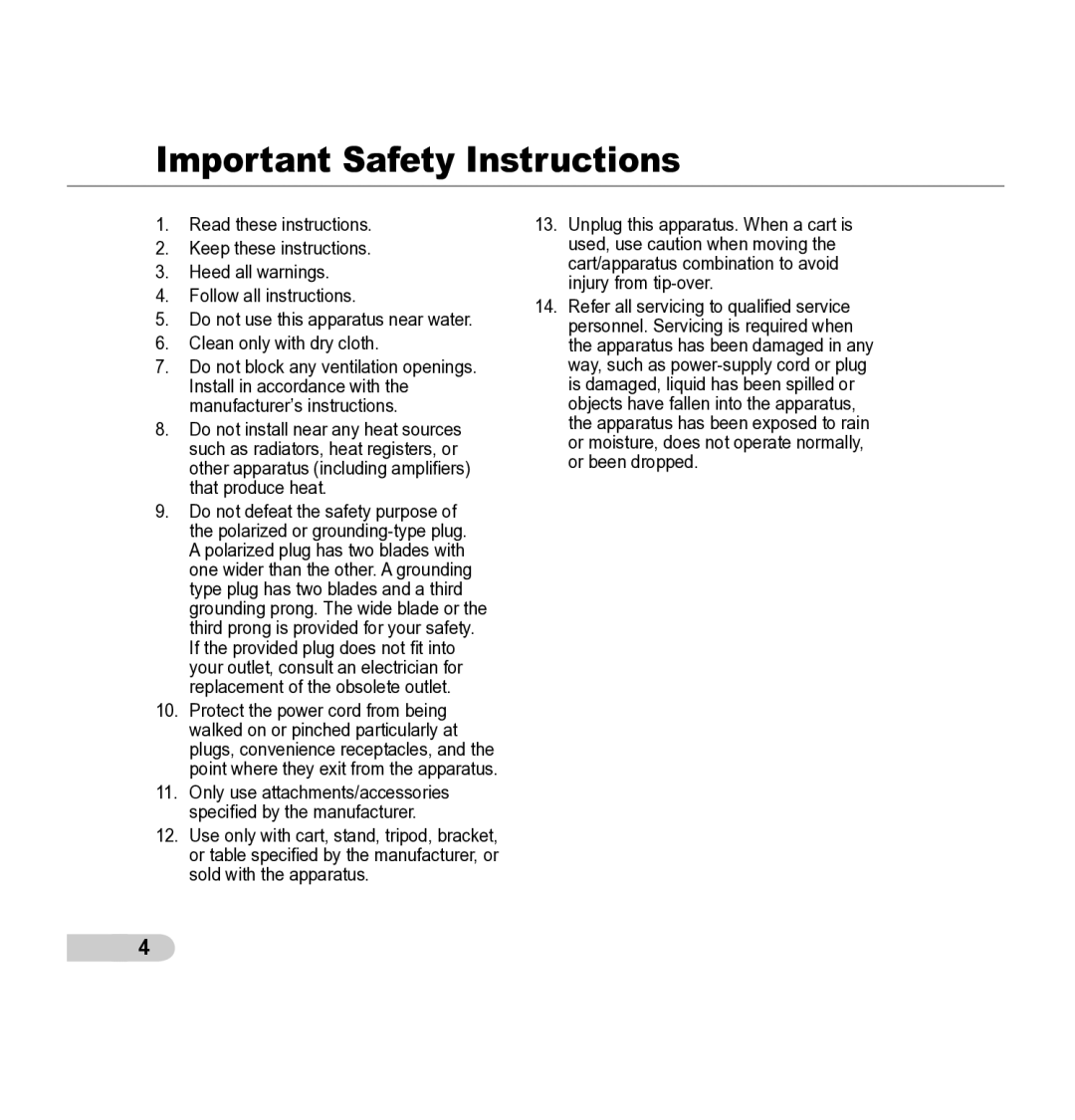 Samsung SCC-5395 manual Important Safety Instructions 