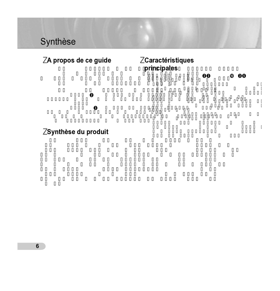 Samsung SCC-5395 manual Propos de ce guide, Synthèse du produit, Caractéristiques Principales 