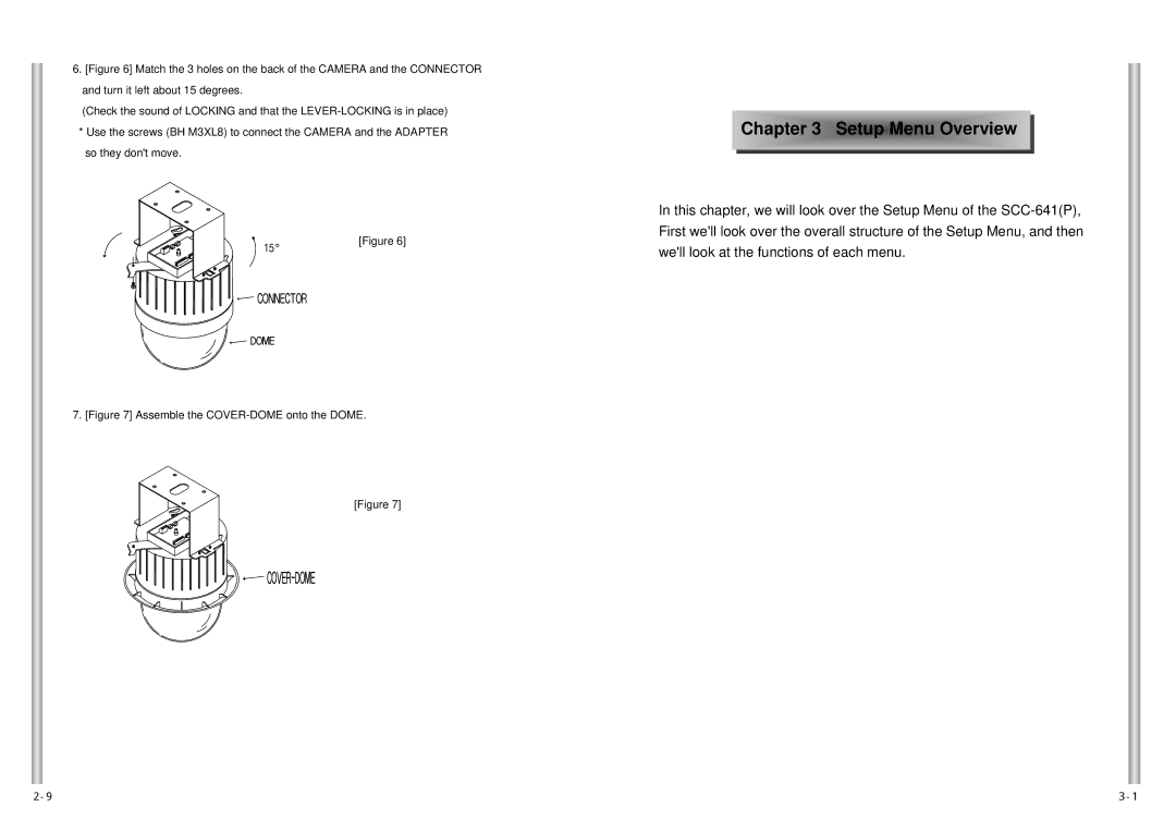 Samsung SCC-641N, SCC-641P manual Etup Men u Over view 