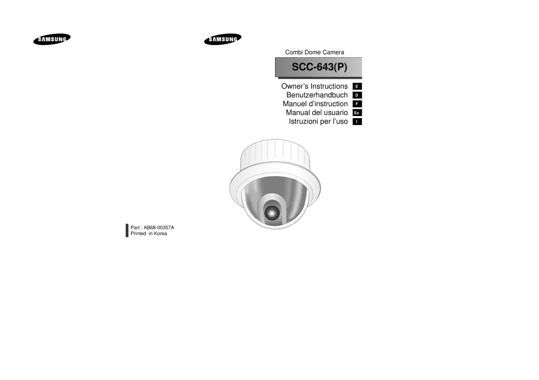 Samsung SCC-643AP manual SCC-643P 