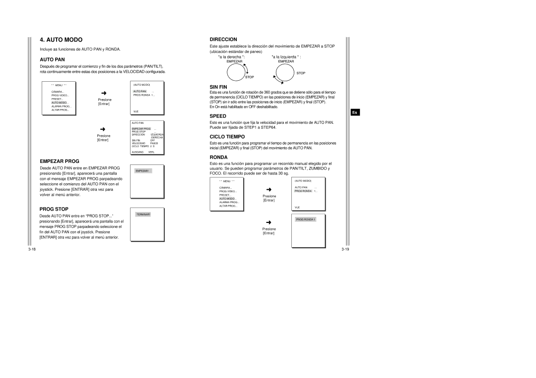 Samsung SCC-643AP manual Auto Modo 