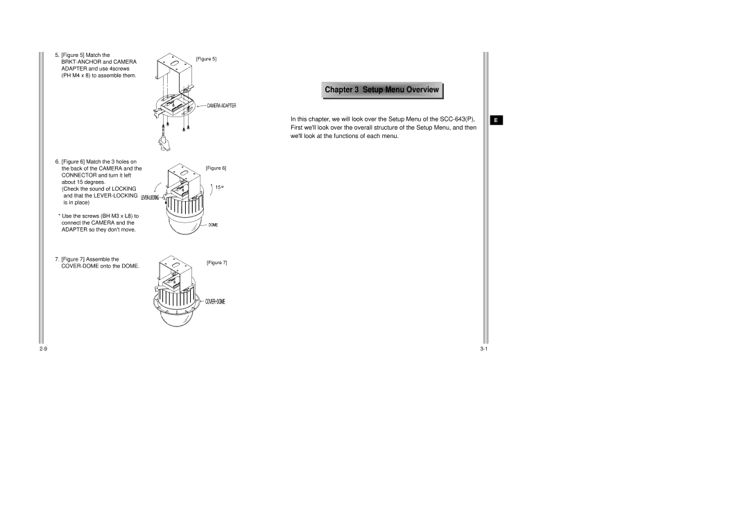 Samsung SCC-643AP manual Check the sound of Locking, That the LEVER-LOCKING is in place 