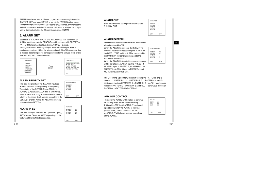 Samsung SCC-643AP manual Alarm SET 