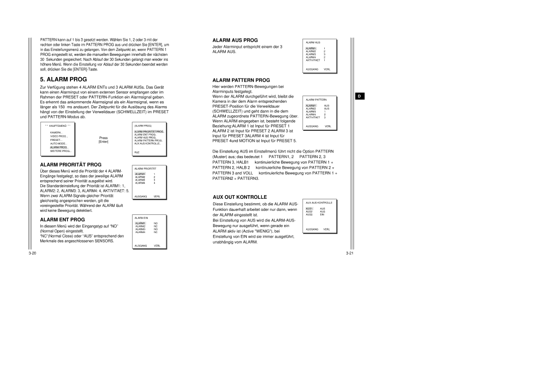 Samsung SCC-643AP manual Alarm Prog 