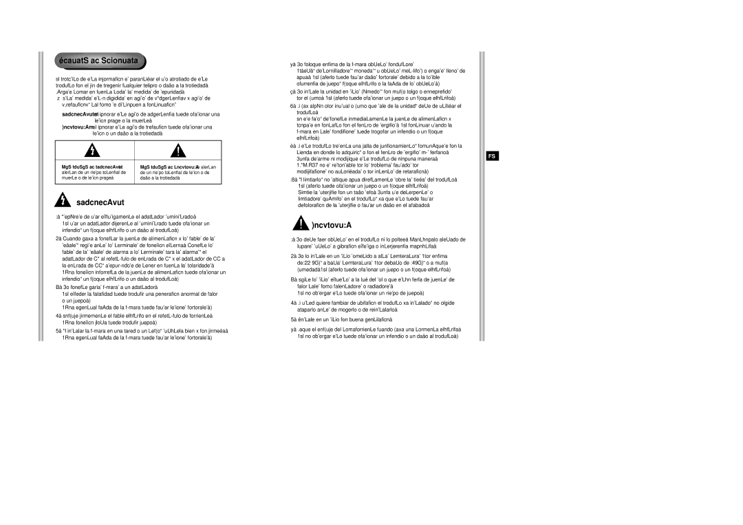 Samsung SCC-643AP manual Medidas de seguridad, Advertencia, Precaución 